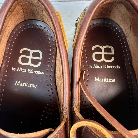 Allen Edmonds Maritime Boat Shoes Men 6.5 Dark Brown Leather Casual Loafer Style