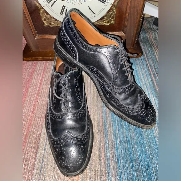 Allen Edmonds McAllister Black Leather Wingtip Oxford Shoes Sz Men’s 10