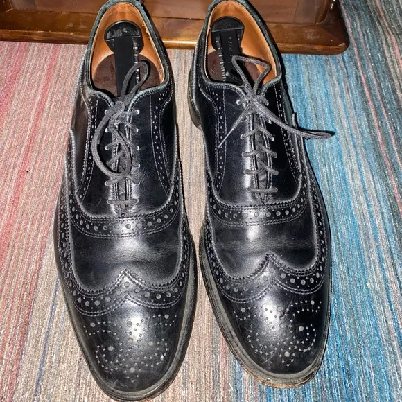 Allen Edmonds McAllister Black Leather Wingtip Oxford Shoes Sz Men’s 10