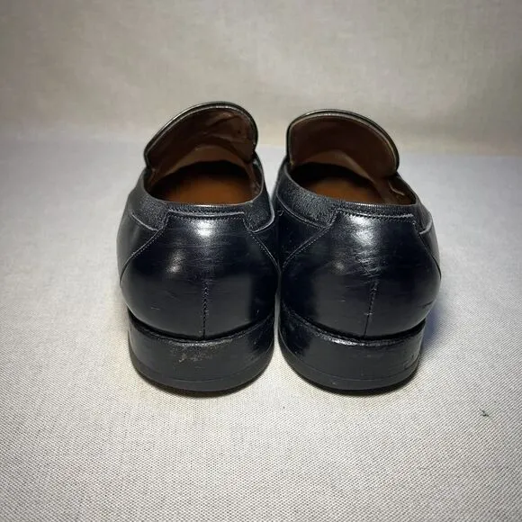 Allen Edmonds Men's 10 A Black Leather Penny Loafers Slip On Dress Shoes