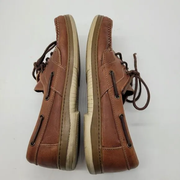 Allen Edmonds Men's Brown Port Washington Eastport Leather Boat Shoes Size 9.5D
