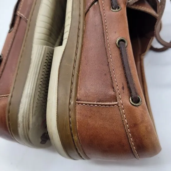 Allen Edmonds Men's Brown Port Washington Eastport Leather Boat Shoes Size 9.5D