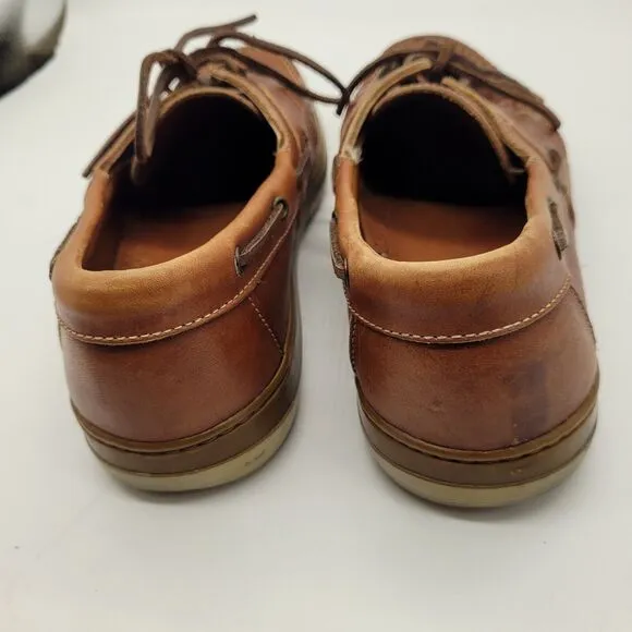 Allen Edmonds Men's Brown Port Washington Eastport Leather Boat Shoes Size 9.5D