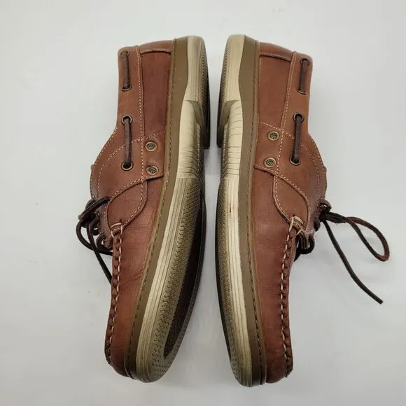 Allen Edmonds Men's Brown Port Washington Eastport Leather Boat Shoes Size 9.5D