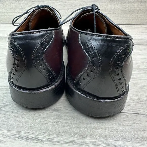 Allen Edmonds Polo Burgundy Black Leather Saddle Oxfords‎ Size 11 R Shoes