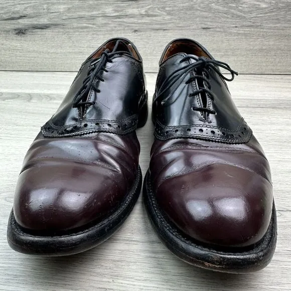 Allen Edmonds Polo Burgundy Black Leather Saddle Oxfords‎ Size 11 R Shoes