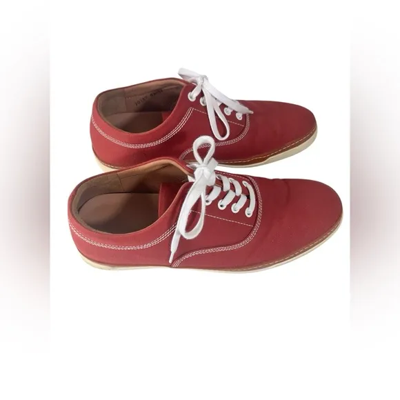 Allen Edmonds PORTER DERBY Men's Size 10 D Canvas Lace Up Sneakers Red Shoes