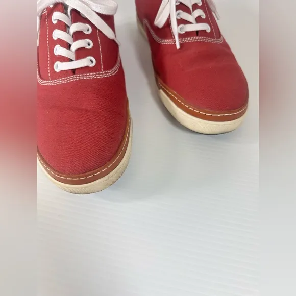 Allen Edmonds PORTER DERBY Men's Size 10 D Canvas Lace Up Sneakers Red Shoes