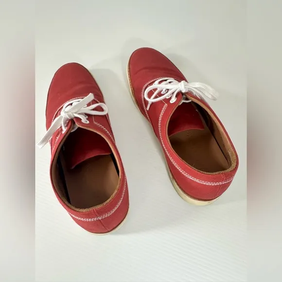 Allen Edmonds PORTER DERBY Men's Size 10 D Canvas Lace Up Sneakers Red Shoes