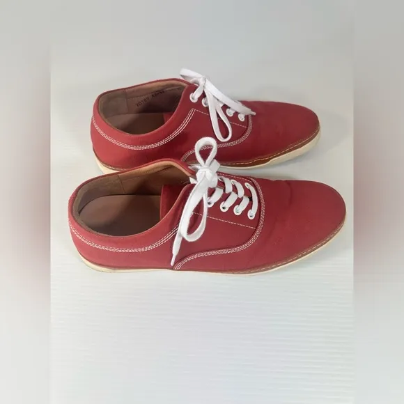 Allen Edmonds PORTER DERBY Men's Size 10 D Canvas Lace Up Sneakers Red Shoes