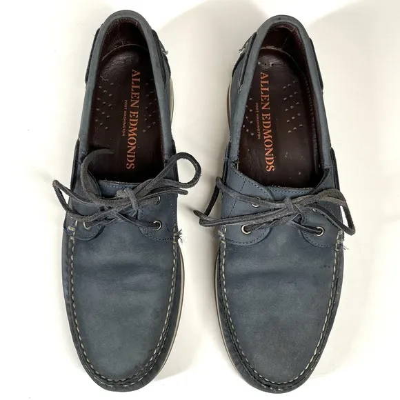 Allen Edmonds Shoes Mens 11 D Leather Boat Shoe Loafer Casual Slip On FORCE 10