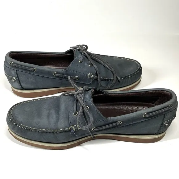 Allen Edmonds Shoes Mens 11 D Leather Boat Shoe Loafer Casual Slip On FORCE 10