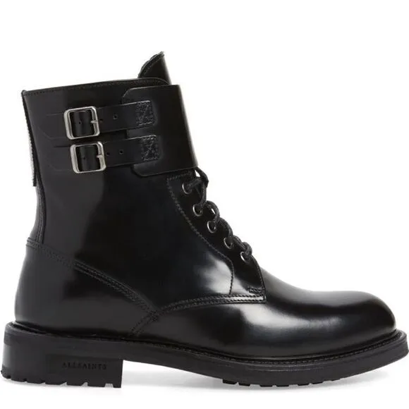 AllSaints brigade combat leather boot size EU 35, US 5