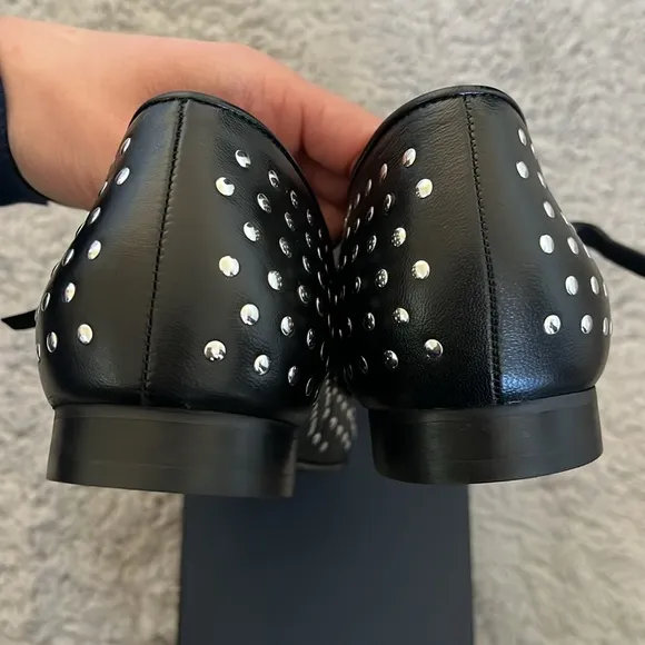 ALOHAS Lucien Black Leather Ballet Flats