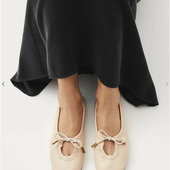 Alohas Rosalind Cream Leather Ballet Flats