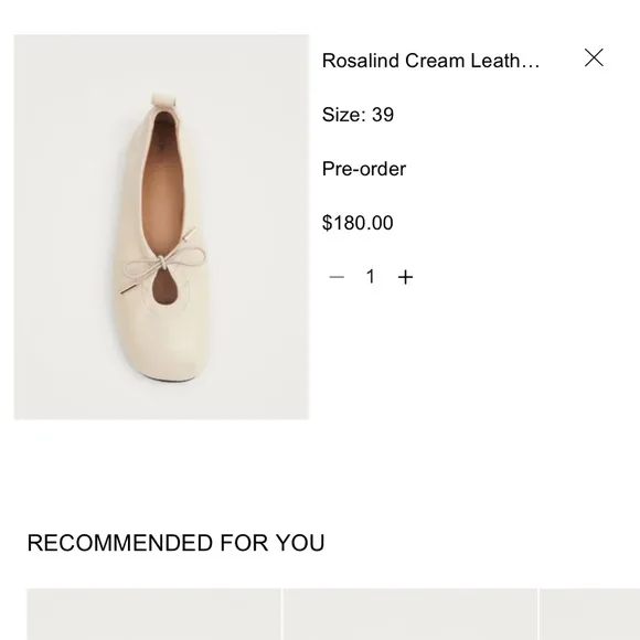 Alohas Rosalind Cream Leather Ballet Flats