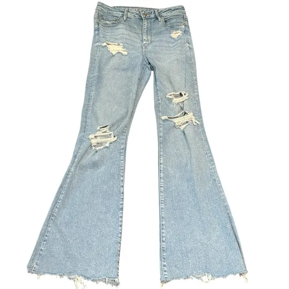 American Eagle Super High Rise Flare Jeans Sz 8 NWT Dark Wash
