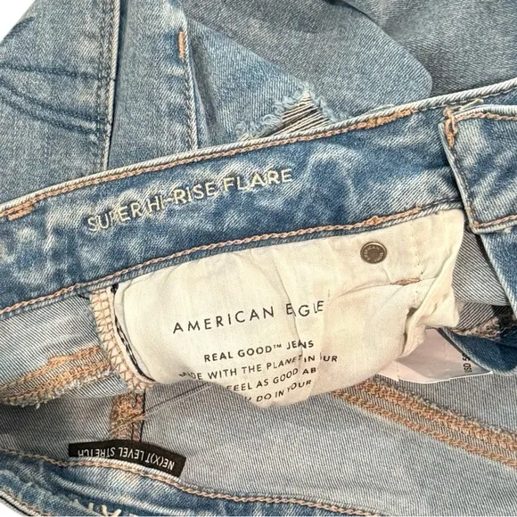 American Eagle Super High Rise Flare Jeans Sz 8 NWT Dark Wash