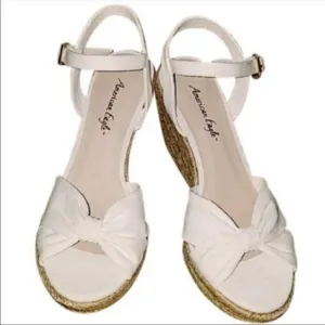 American Eagle Wedge Heels Beige Espadrille NWOT