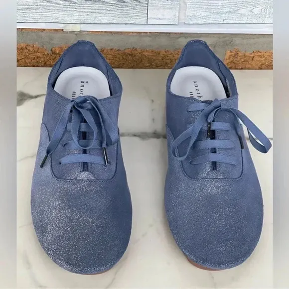 Another sole blue metallic oxfords size 37/7