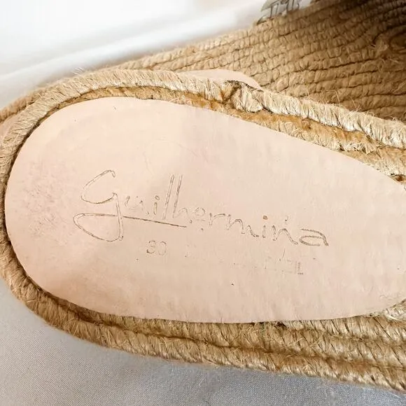 ANTHRO Guilhermina White Woven Leather Slide Sandal Flats Sz. 38