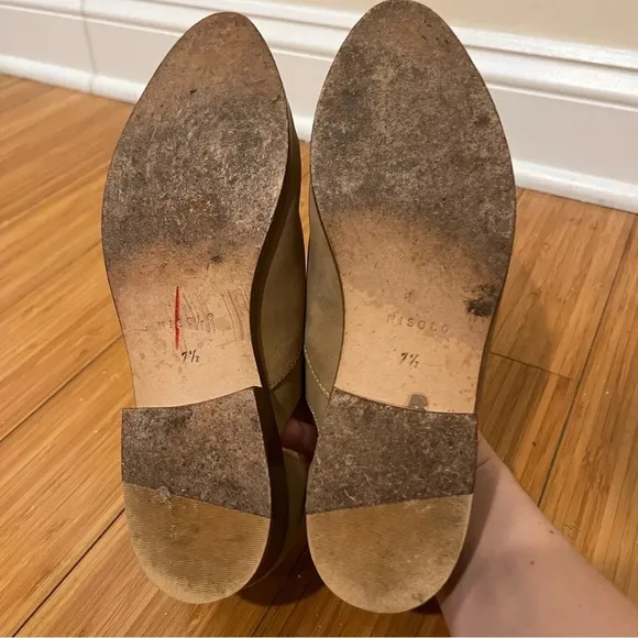 ANTHRO NISOLO Emma Dorsay Leather Neutral Natural Oxford Flats