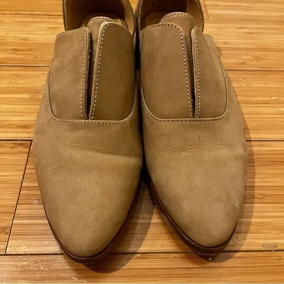 ANTHRO NISOLO Emma Dorsay Leather Neutral Natural Oxford Flats