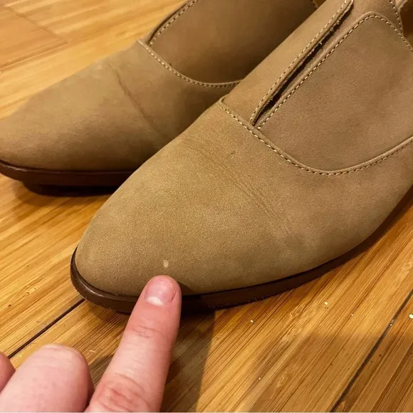 ANTHRO NISOLO Emma Dorsay Leather Neutral Natural Oxford Flats