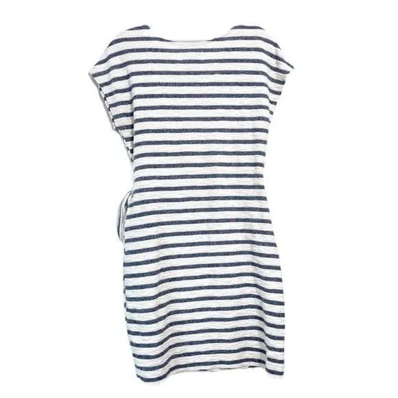 ANTHRO SATURDAY SUNDAY Terrycloth Side Tie Stripe Dress in B/W Stripes Size Med