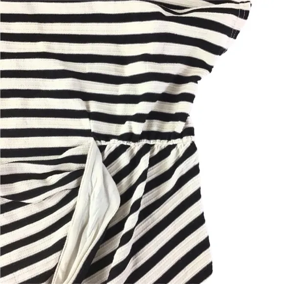 ANTHRO SATURDAY SUNDAY Terrycloth Side Tie Stripe Dress in B/W Stripes Size Med