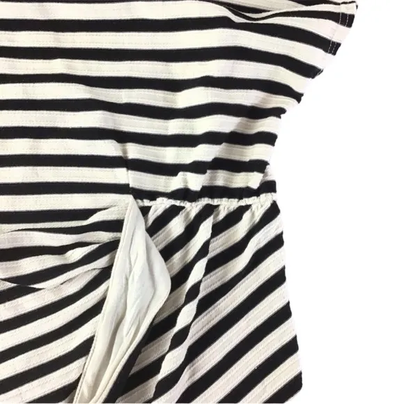 ANTHRO SATURDAY SUNDAY Terrycloth Side Tie Stripe Dress in B/W Stripes Size Med