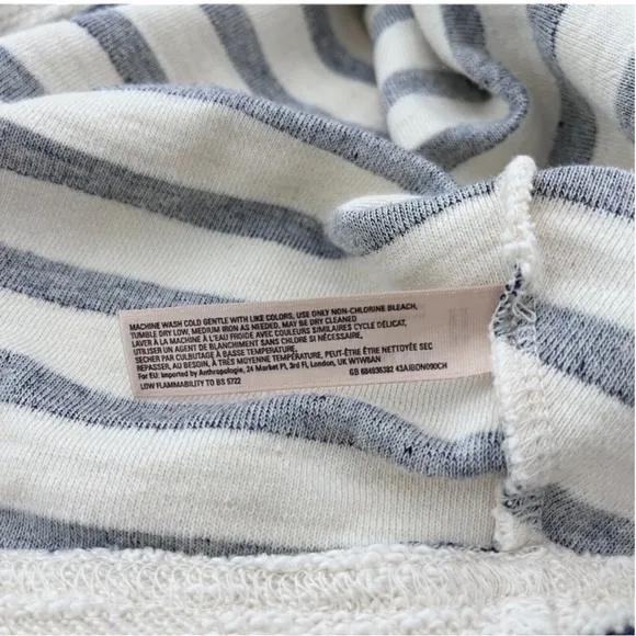 ANTHRO SATURDAY SUNDAY Terrycloth Side Tie Stripe Dress in B/W Stripes Size Med