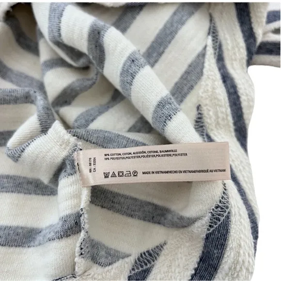 ANTHRO SATURDAY SUNDAY Terrycloth Side Tie Stripe Dress in B/W Stripes Size Med