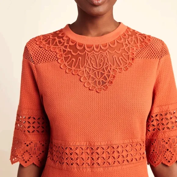 Anthropologie Aryessa Canelle Eyelet Tunic Dress