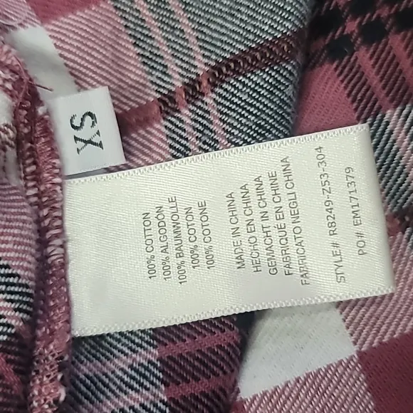 Anthropologie Cloth &amp; Stone Plaid Maxi Shirtdress Size XS