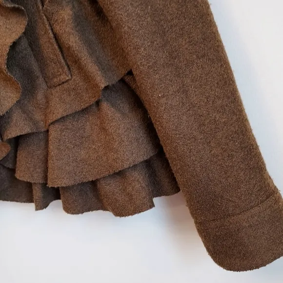 Anthropologie Elevenses Echelon Ruffle Tier Peplum Jacket 6
