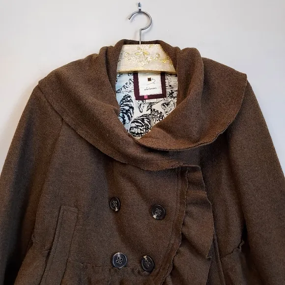 Anthropologie Elevenses Echelon Ruffle Tier Peplum Jacket 6
