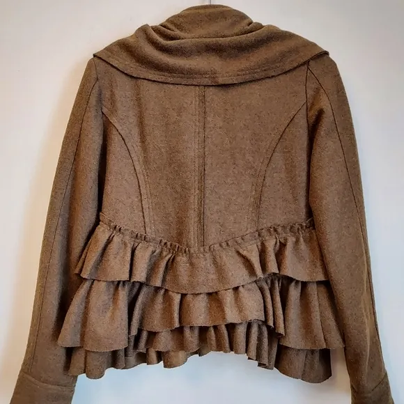 Anthropologie Elevenses Echelon Ruffle Tier Peplum Jacket 6