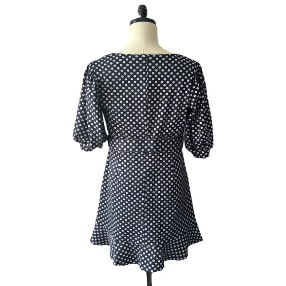 Anthropologie Hutch Jenessa Floral Polka Dot Navy Mini Dress | 18