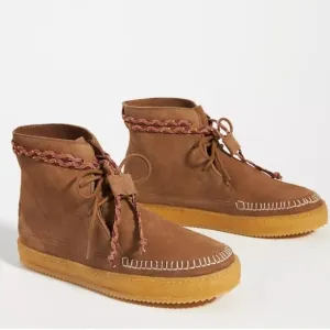 Anthropologie Laidback London Argo High Top Moccasins - Brown Suede, EU Size 41