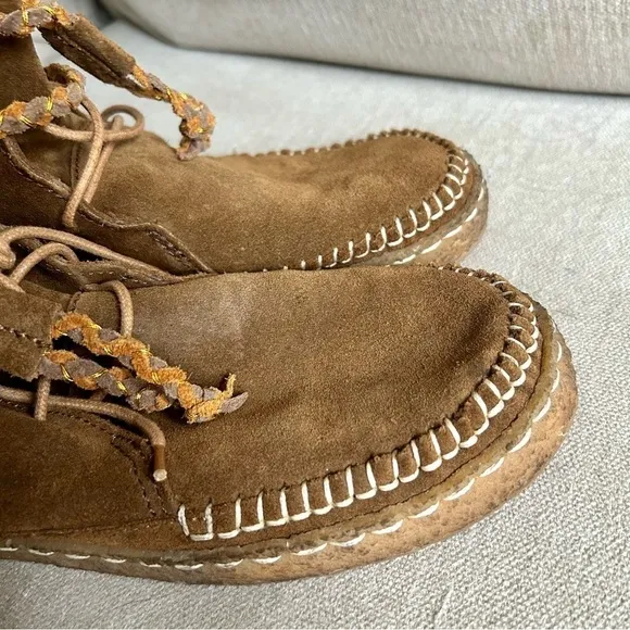 Anthropologie Laidback London Argo High Top Moccasins - Brown Suede, EU Size 41