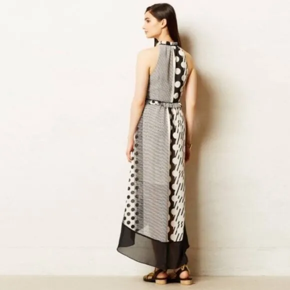 Anthropologie Maeve 2 Channeled Dot Maxi Dress