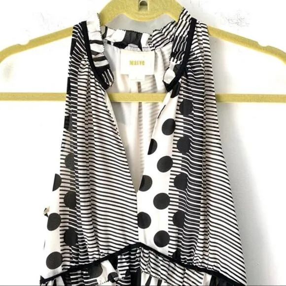 Anthropologie Maeve 2 Channeled Dot Maxi Dress