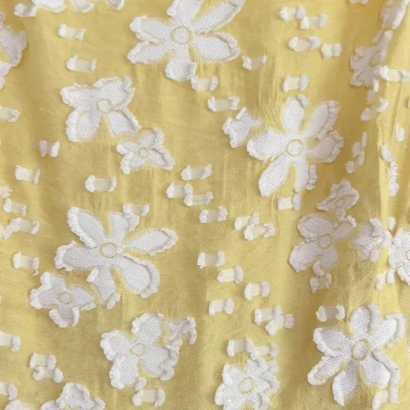 Anthropologie Maeve Rhonda Textured Midi Dress Yellow Floral