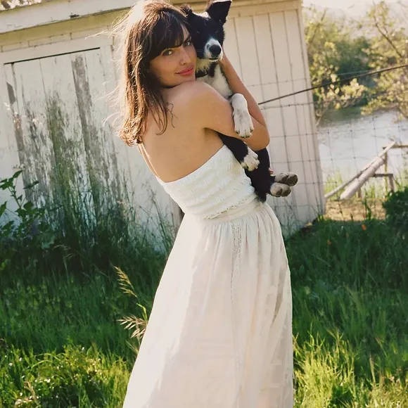 ANTHROPOLOGIE NEW FOREVER THAT GIRL BURNOUT LACE MAXI SKIRT IVORY sz 14 NWT Long
