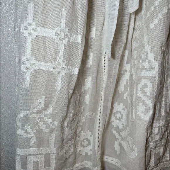 ANTHROPOLOGIE NEW FOREVER THAT GIRL BURNOUT LACE MAXI SKIRT IVORY sz 14 NWT Long