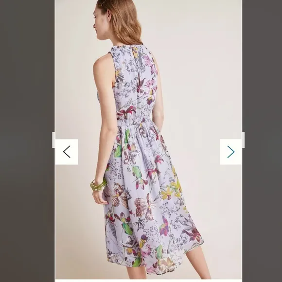 Anthropologie NWT Hermia Midi Dress floral romantic 14