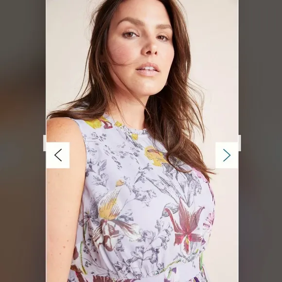 Anthropologie NWT Hermia Midi Dress floral romantic 14