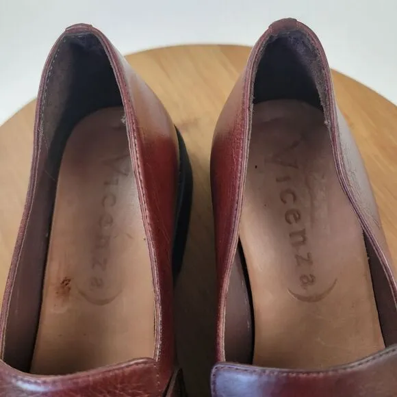 Anthropologie Vicenza Horsebit Brown Leather Penny Loafers Platform Womens Sz 8