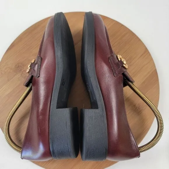 Anthropologie Vicenza Horsebit Brown Leather Penny Loafers Platform Womens Sz 8